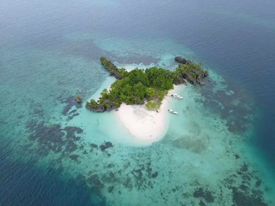 Small islet with white sand